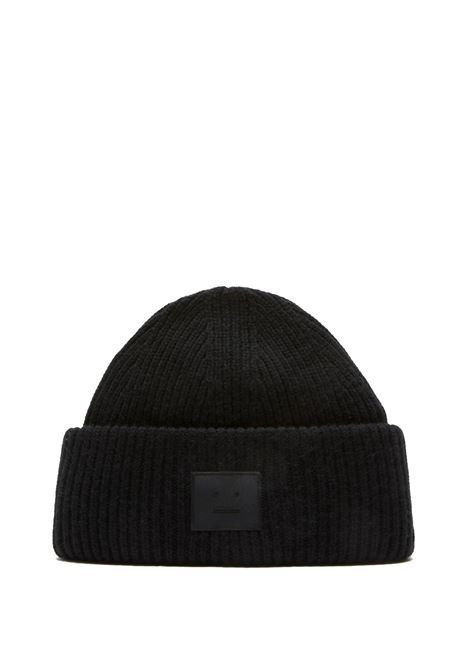 large face logo beanie black ACNE STUDIOS | C40425900